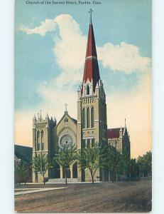 Unused Divided-Back CHURCH SCENE Pueblo Colorado CO A8478