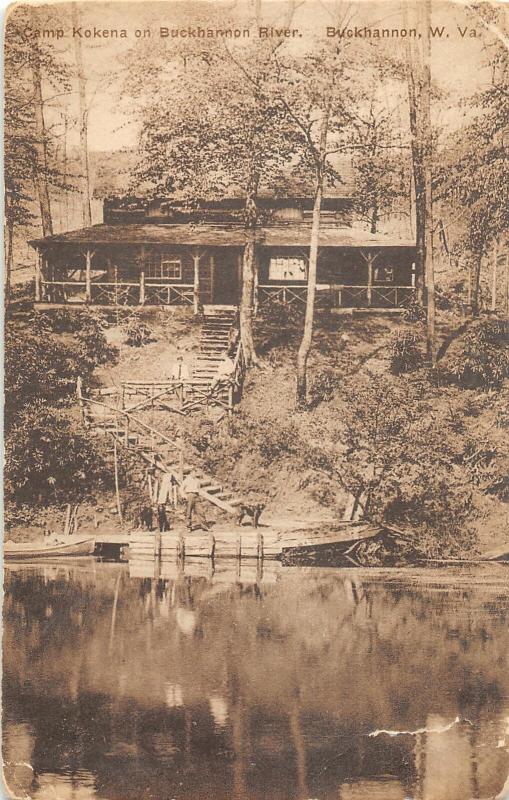 F16/ Buckhannon West Virginia Postcard 1924 Camp Kokena River