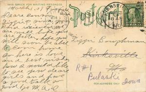 Des Moines IA Corner Tower~Trees Flush to Central Presbyterian~1909 Postcard pc