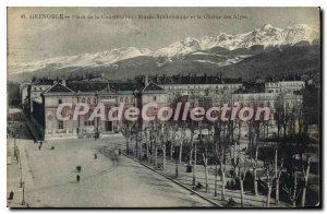 Old Postcard Grenoble Place De La Constitution Museum And Library La Chaine D...