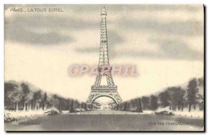 Old Postcard Paris Eiffel Tower