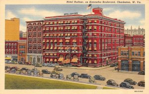 Charleston, WV West Virginia   HOTEL RUFFNER Kanawha Blvd  1944 Linen Postcard