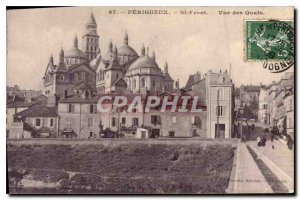 Old Postcard Perigueux Front St Wharf View