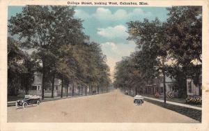 Columbus Mississippi College Street Scene Antique Postcard K41338 