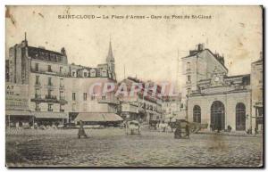 Old Postcard Saint Cloud Park Place The weapons Gare Du Pont de Saint Cloud