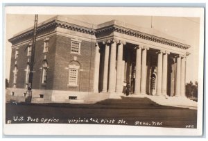 c1910's US Post Office Virginia & First Street Reno NV RPPC Photo Postcard