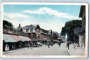 Newport Rhode Island RI Postcard Casino Bellevue Avenue c1920 Vintage Antique