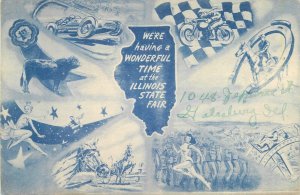 Postcard Illinois Galesburg 1953 State Fair Advertising Multi Views 23-8089