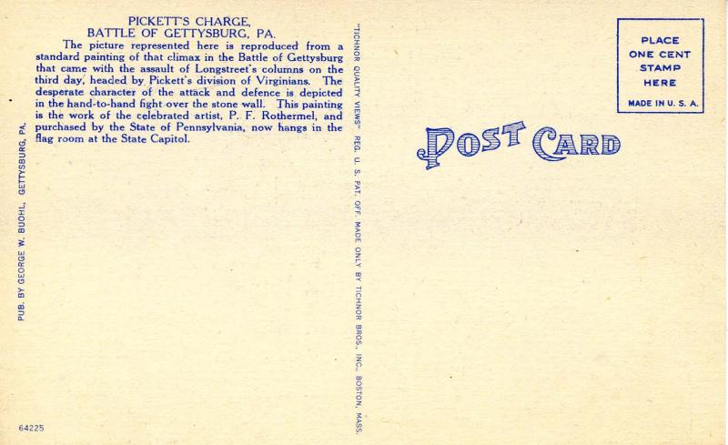 PA - Gettysburg. Pickett's Charge, Battle of Gettysburg