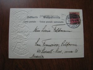 Berlin Postcard Coat of Arms Embossed Germany 1900 Postmark w/ Stamp