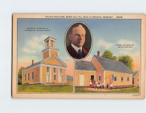 Postcard Calvin Coolidge, Plymouth, Vermont