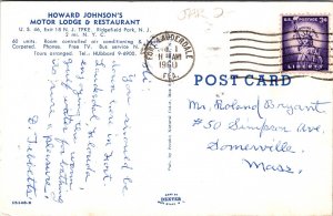 Howard Johnsons Motor Lodge Restaurant Motel Us 46 Ridgefield Park Nj Postcard 