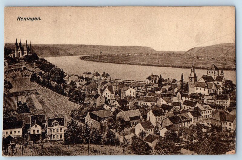 Germany Postcard Panoramic View of Forth of Remagen c1910 Antique Posted