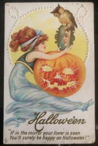 1912 Brooklyn NY Usa Picture Postcard PPC Cover Happy Halloween !