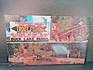 Postcard  Trout Fishing at Buck Lake Ranch Angola, IN