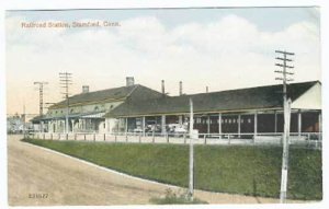 Stamford CT Railroad Depot Station Train Postcard