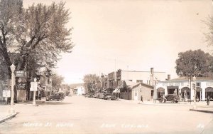 Sauk City Wisconsin Water St Gas Stations Coke Sign Real Photo PC JH230509