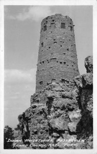 RPPC Indian Watch Tower Desert View Grand Canyon Nat'l Park, AZ Vintage Postcard