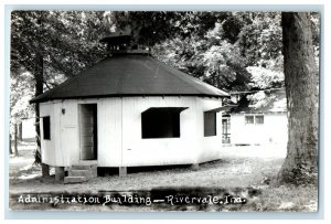 c1950's Administration Building Rivervale Indiana IN RPPC Photo Vintage Postcard