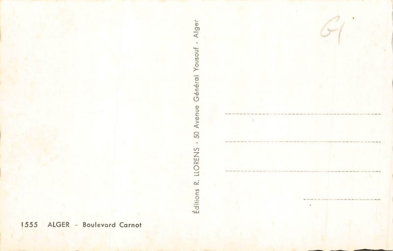 A960 Algeria Alger Algiers Boulevard Carnot RPPC vintage postcard