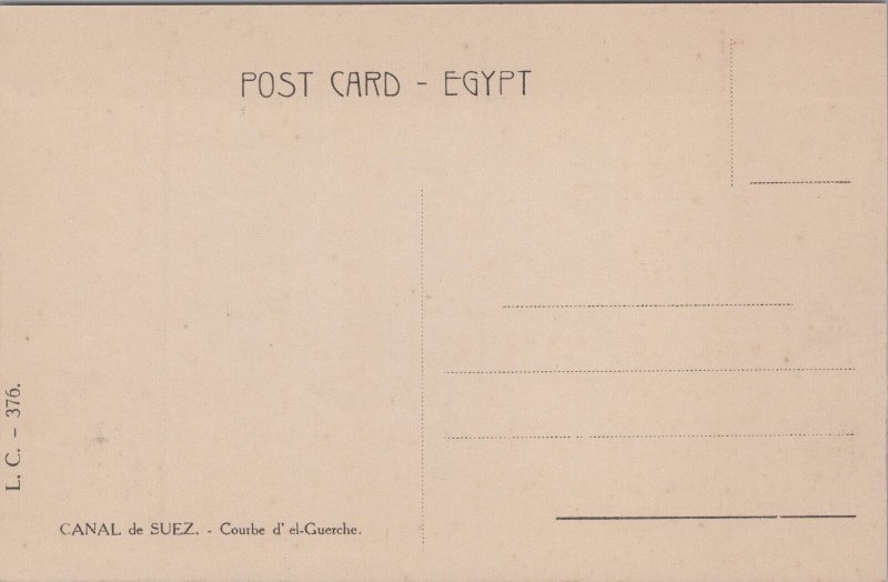 Egypt Canal of Suez The Curve of EL-Guersh Vintage Postcard 09.37 