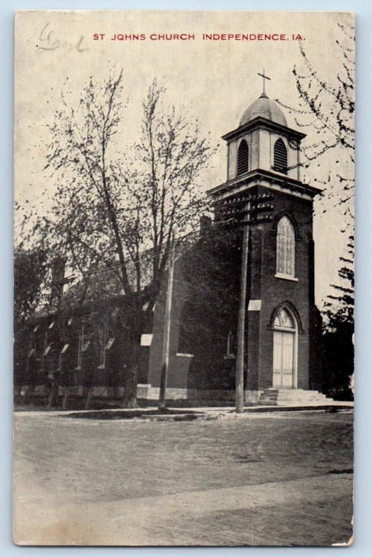 Independence Iowa Postcard St. Johns Church Chapel Exterior 1910 Vintage Antique