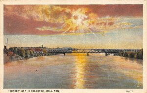 H93/ Yuma Arizona Postcard c1910 Sunset on the Colorado River 8