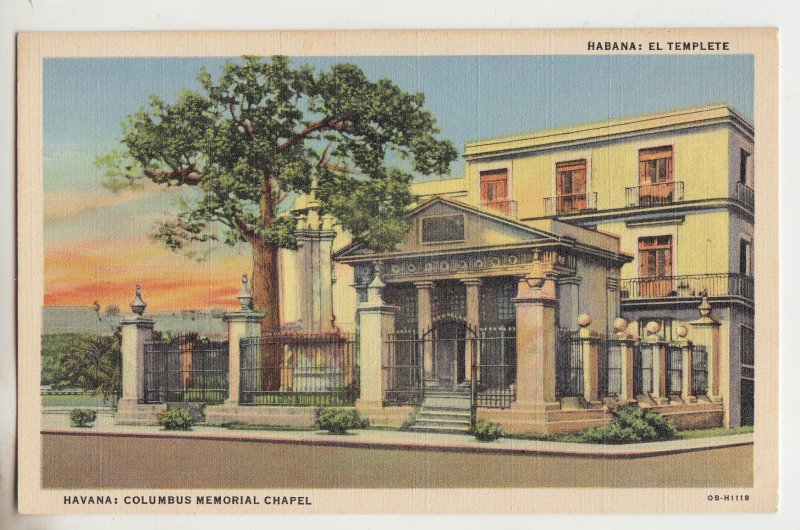 P2957, vintage postcard havana cuba columbus memorial chapel, unused