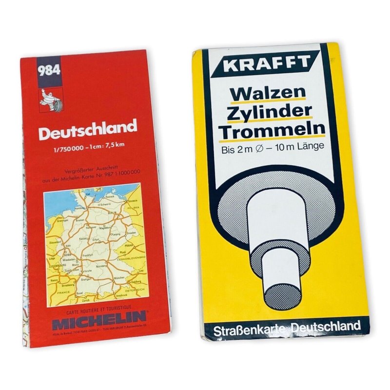 Pair of Large Vintage German Street Maps 1991, 1993