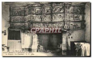 Old Postcard Saint-Rémy-la-Varenne the Prioress The Fireplace