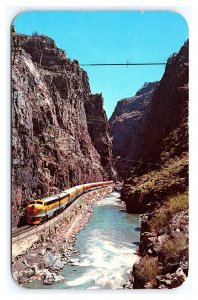 D & R G Railroad Train Bottom Of Royal Gorge Canon City Colorado Postcard
