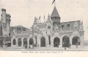 Coney Island New York Prospect Hotel Surf Avenue Vintage Postcard AA17904