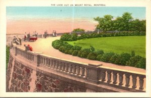 VINTAGE POSTCARD THE LOOK OUT FROM MOUNT ROYAL MONTREAL QUEBEC CANADA c. 1940s