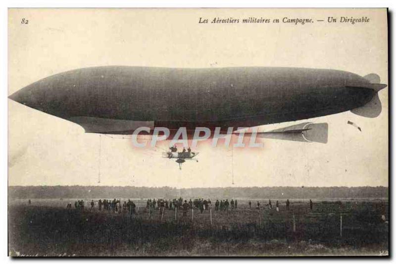 Postcard Old Military Aviation Zeppelin Airship Balloon Campaign