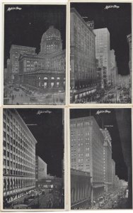 Night In Chicago USA 4x Vintage Postcard s