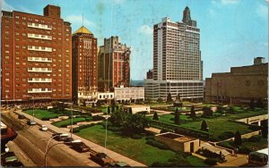 Vtg 1970s Auditorium Plaza & Barney Allis Plaza Kansas City Missouri MO Postcard