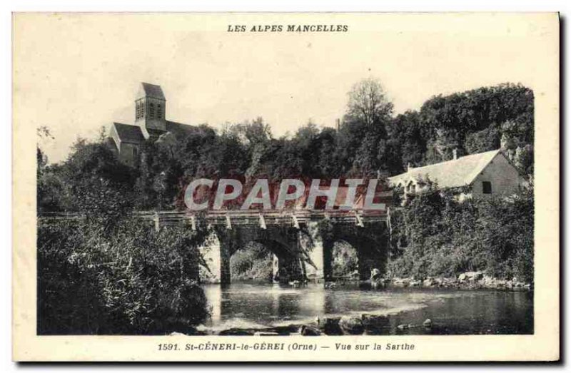 Old Postcard The Alps Mancelles Saint Ceneri le Gerei (Orne) View Sarthe