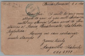 MEXICO to HAITI 1910 ANTIQUE POSTCARD