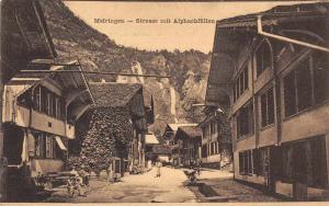 Meiringen Switzerland Alpbachfallen Street Scene Antique Postcard J79319