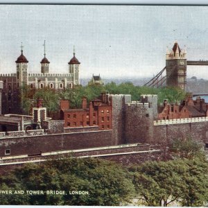 c1910s London, England Tower of London Castle Tower Bridge Thames River A360