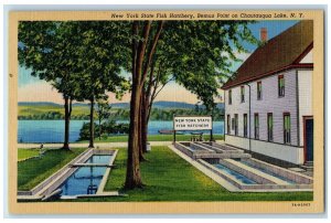 c1940's New York State Fish Hatchery Bemus Point Chautauqua Lake NY Postcard