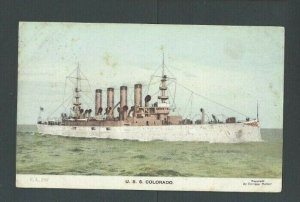 Ca 1908 Post Card USS Colorado