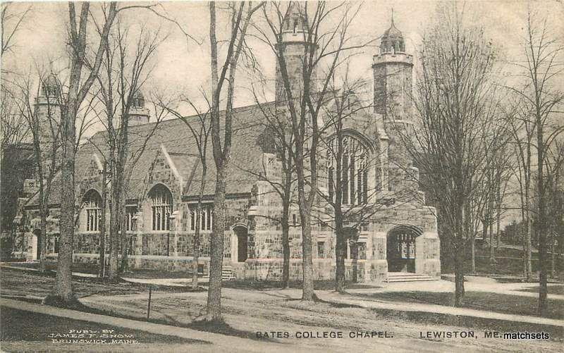 Bates College Chapel LEWISTON, MAINE SNOW Postcard 322