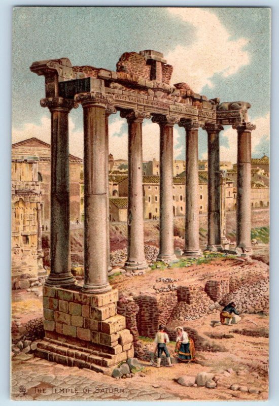 Rome Lazio Italy Postcard The Temple of Saturn c1905 Antique Tuck Art