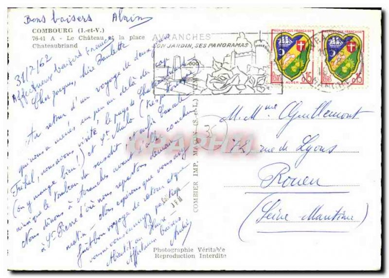 Postcard Modern Combourg Chateau and Place