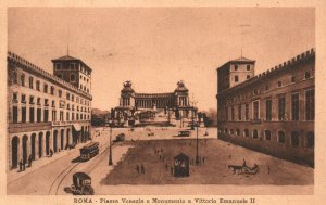 Vintage Postcard 1927 Piazza Venezia e Monumento Vittorio Emanuele II Rome Italy