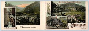 Switzerland Postcard Hotel de Sauvage Multiview Meiringen c1930's Fold Out