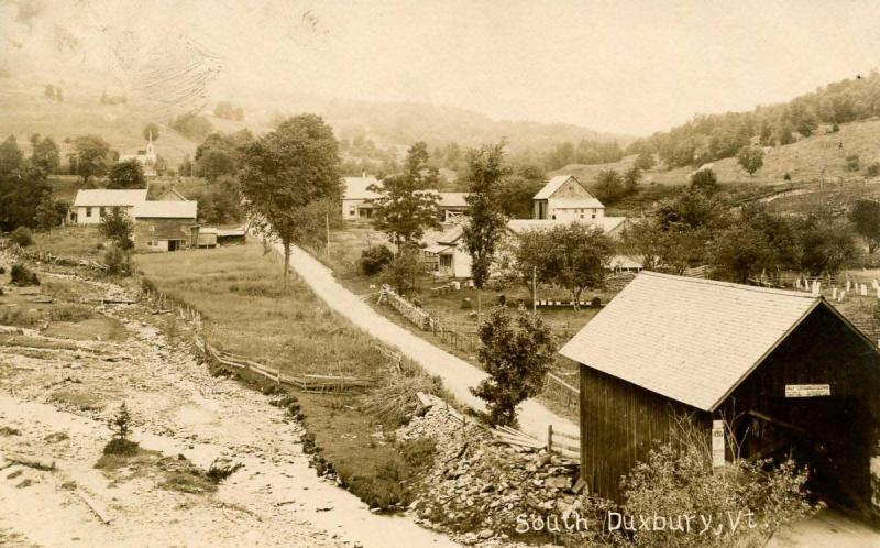 VT - South Duxbury. Covered Bridge, Village.    ***RPPC***