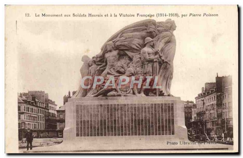 Old Postcard Monument to Havre soldiers and the French Victory by Peter Fish