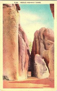 Postcard SD Needles Highway Tunnel Black Hills South Dakota